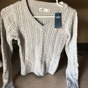 Knitted gray sweater